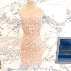 NWT Basix Black Label Light pink sequin dress 2